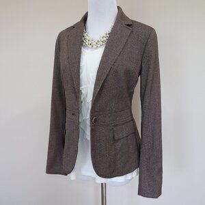 NEW YORK & CO Size 0 Brown Suit Jacket Blazer Career Office